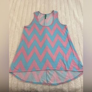 ❤️ 2/$20
Pink & Blue Chevron High-Low Tank Top